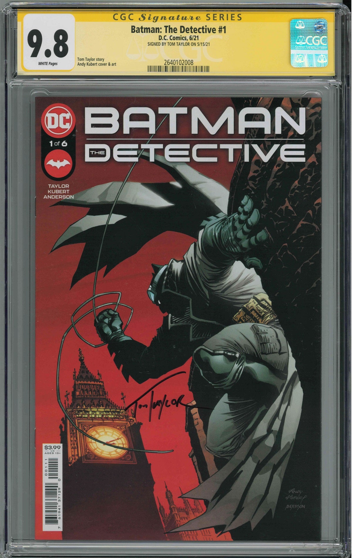 CGC BATMAN: THE DETECTIVE #1 (9.8) SIGNATURE SERIES - SIGNED BY TOM TAYLOR