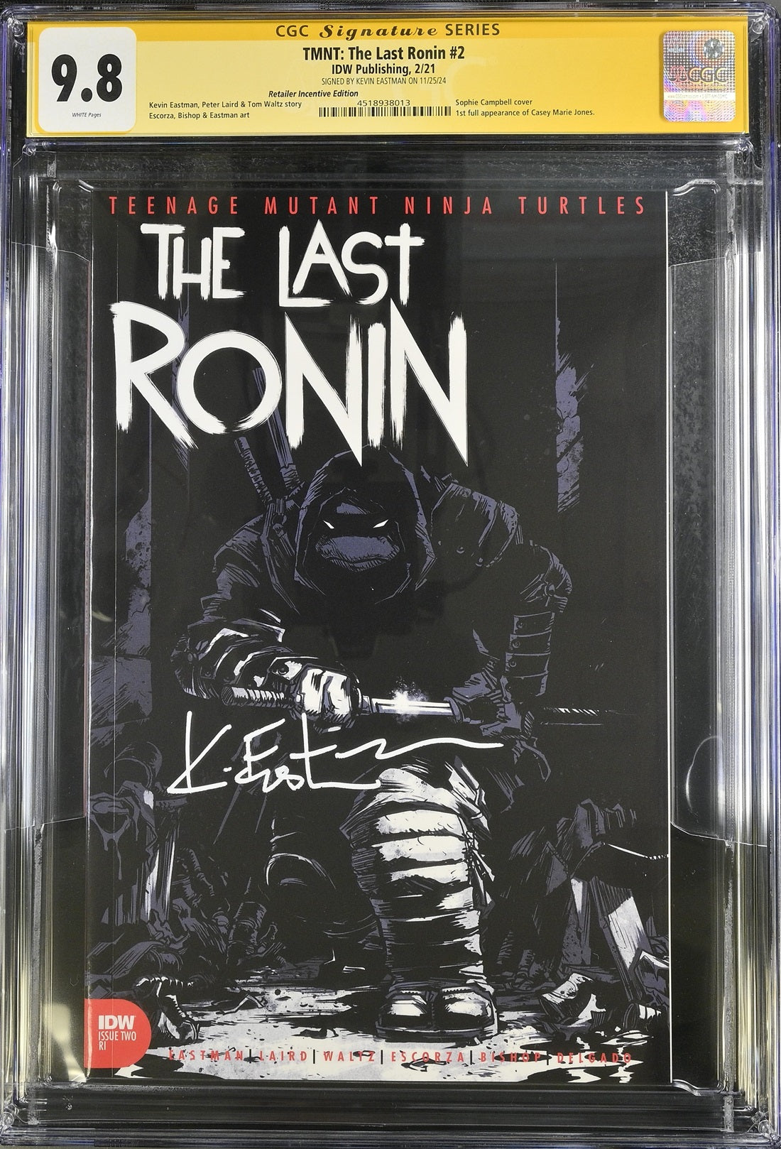 CGC TMNT: THE LAST RONIN #2 RETAILER INCENTIVE (9.8) SIGNATURE SERIES - SIGNED BY KEVIN EASTMAN
