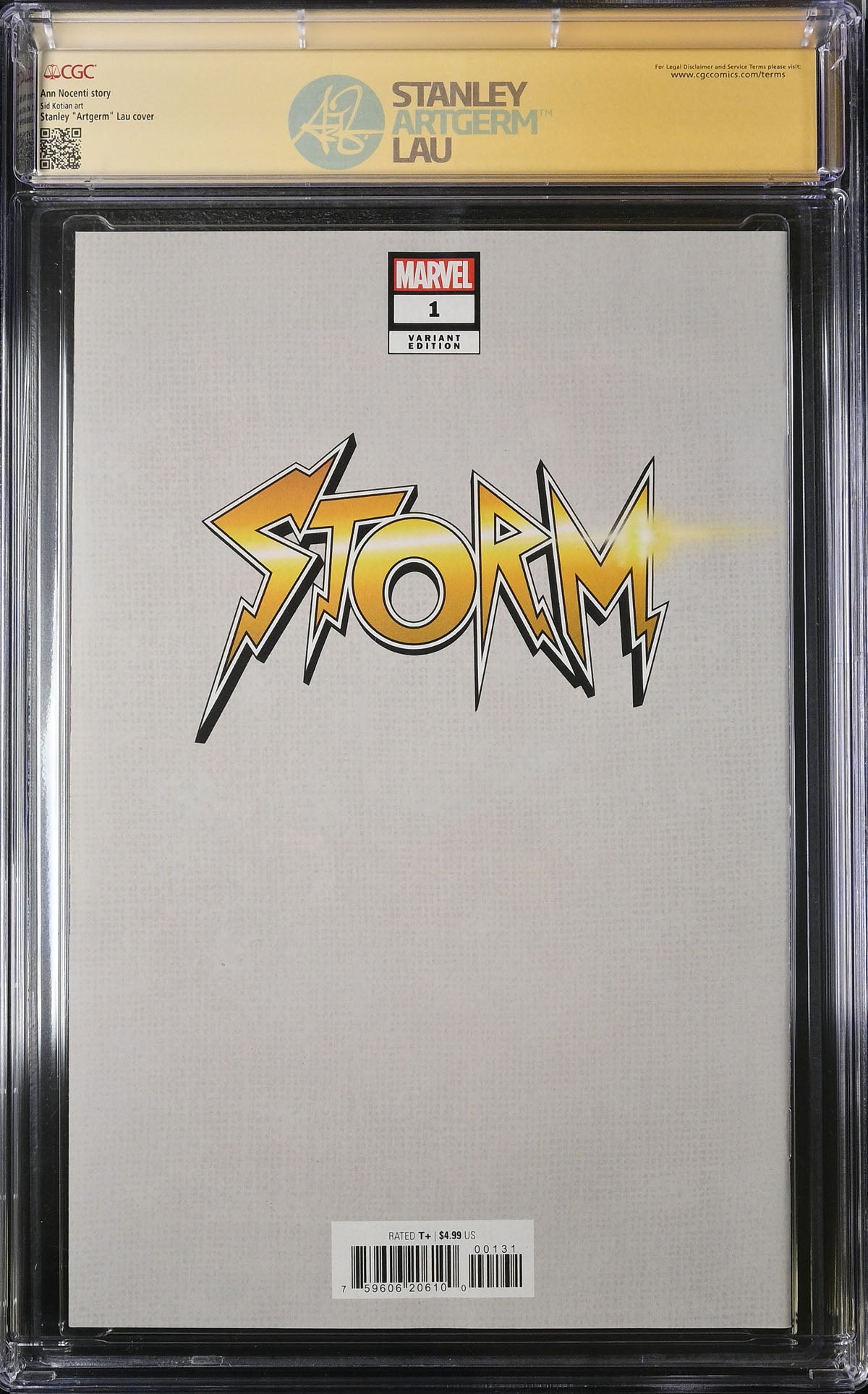 CGC STORM VOL 4 #1 LAU VARIANT (9.8) SIGNATURE SERIES - SIGNED BY STANLEY "ARTGERM" LAU