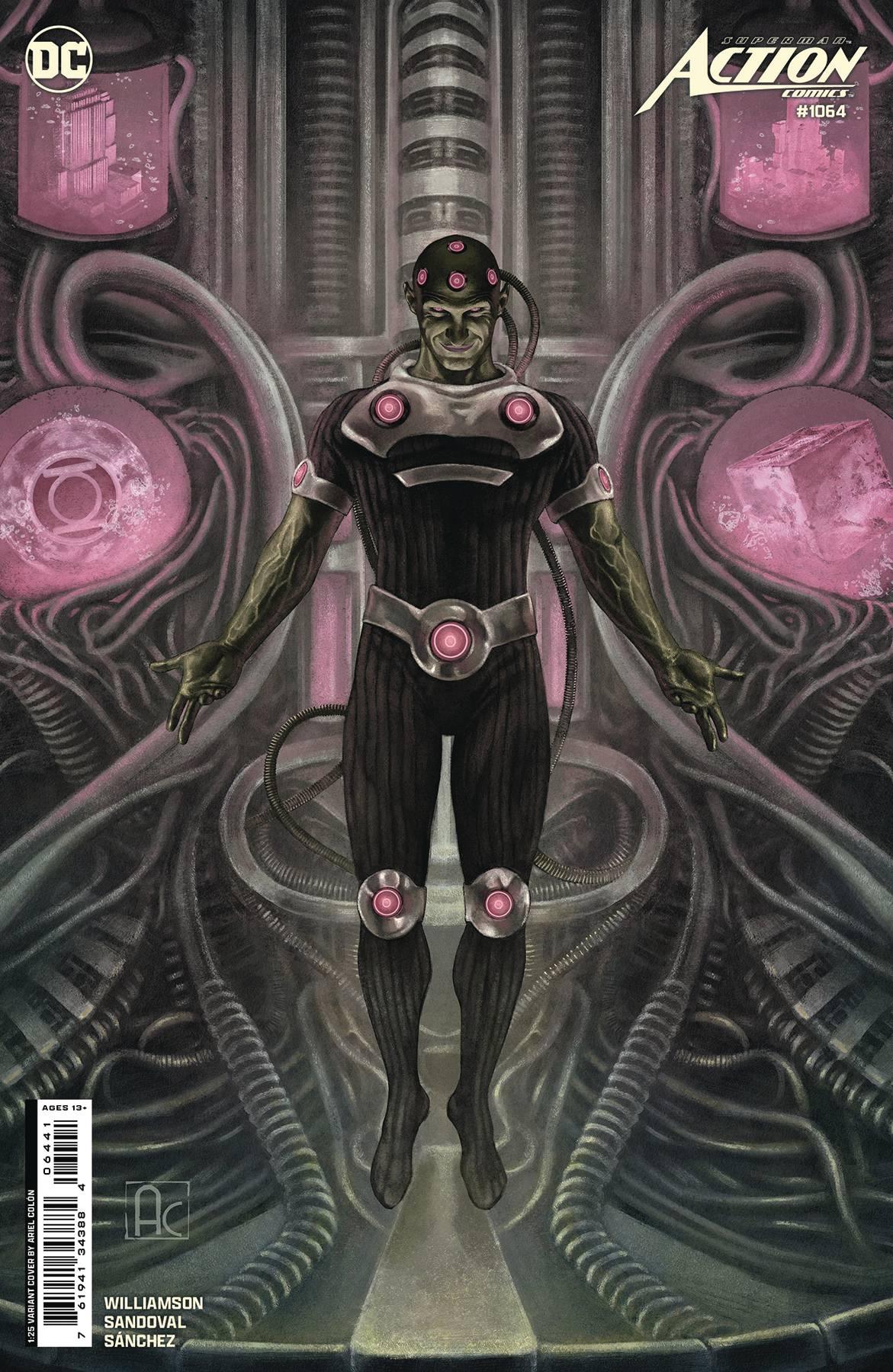 ACTION COMICS VOL 2 (2011) #1064 CVR F INC 1:25 ARIEL COLON CARD STOCK VAR (HOUSE OF BRAINIAC) - Kings Comics