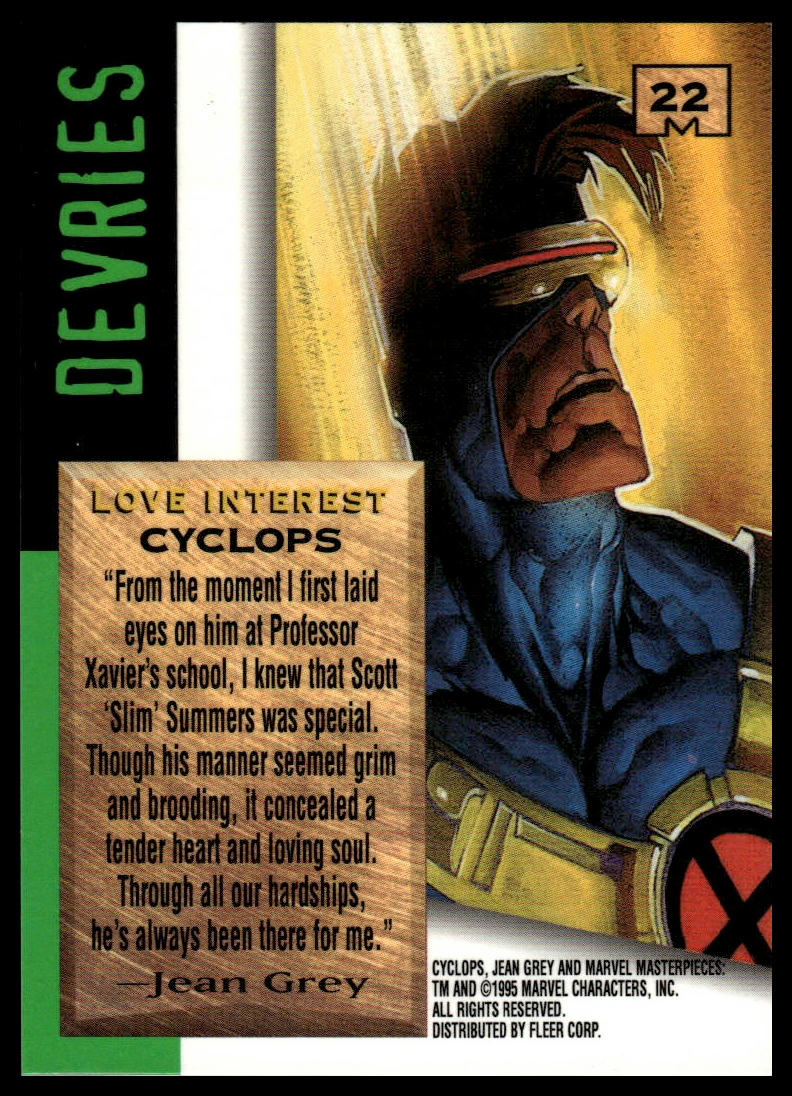 1995 FLEER MARVEL MASTERPIECES #22 CYCLOPS EMOTION SIGNATURE SERIES