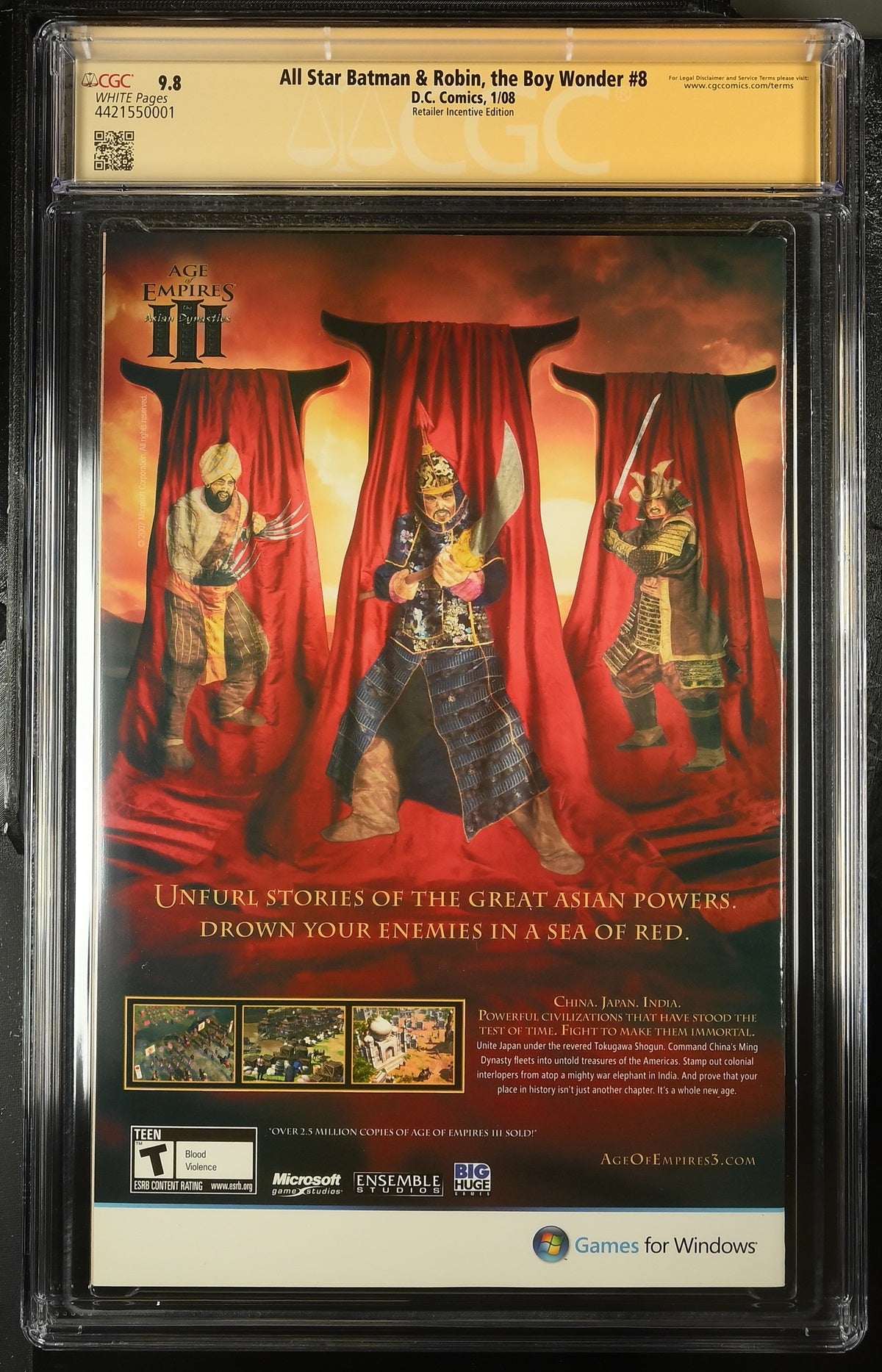 CGC ALL STAR BATMAN & ROBIN THE BOY WONDER #8 RETAILER INCENTIVE (9.8) SIGNATURE SERIES - SIGNED BY FRANK MILLER