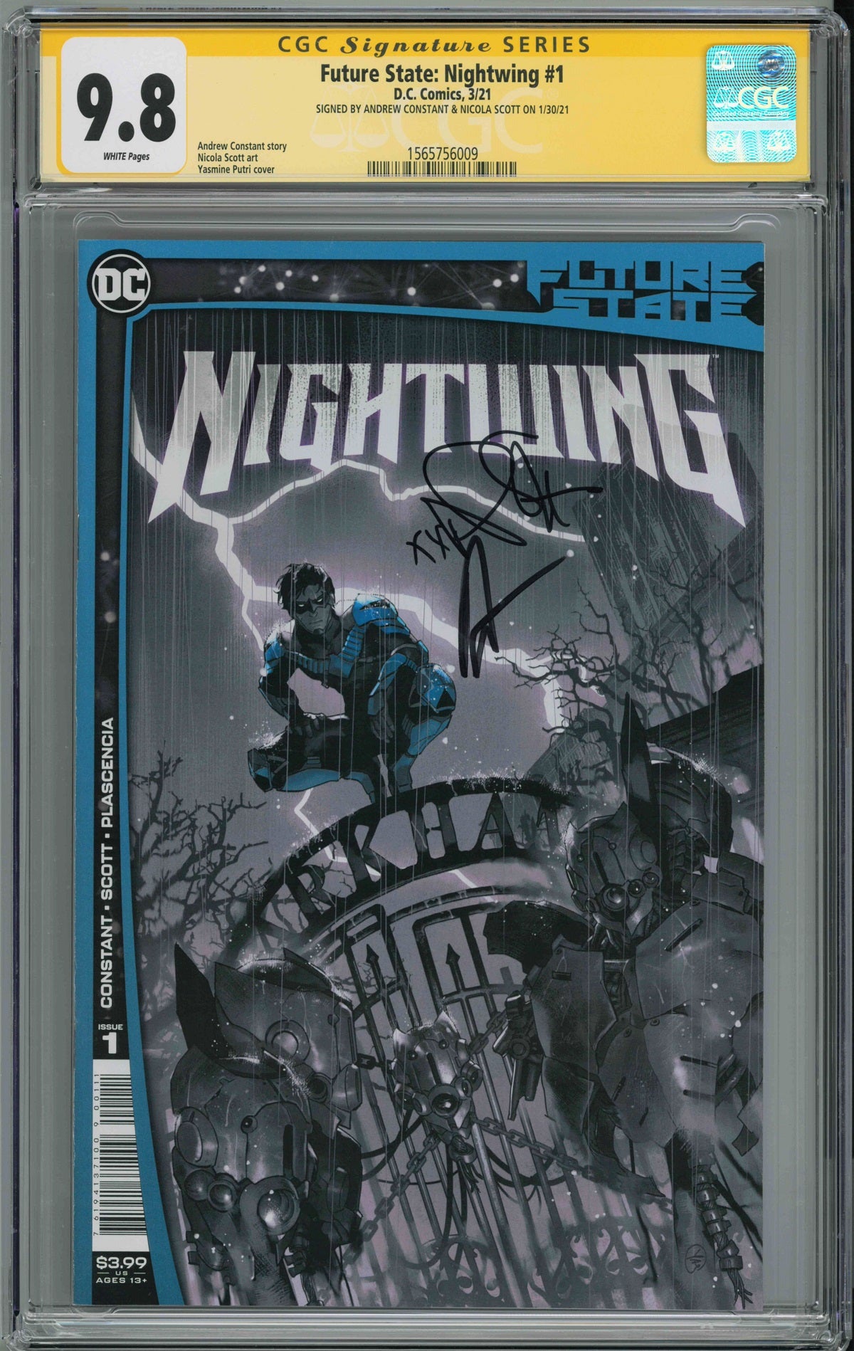 CGC FUTURE STATE NIGHTWING #1 (9.8) SIGNATURE SERIES - SIGNED BY ANDREW CONSTANT & NICOLA SCOTT