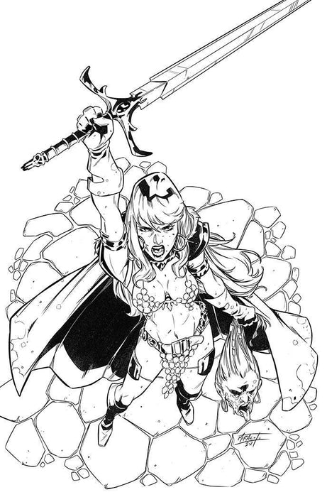 RED SONJA VOL 8 #27 15 COPY MIRACOLO B&W VIRGIN FOC INCV - Kings Comics