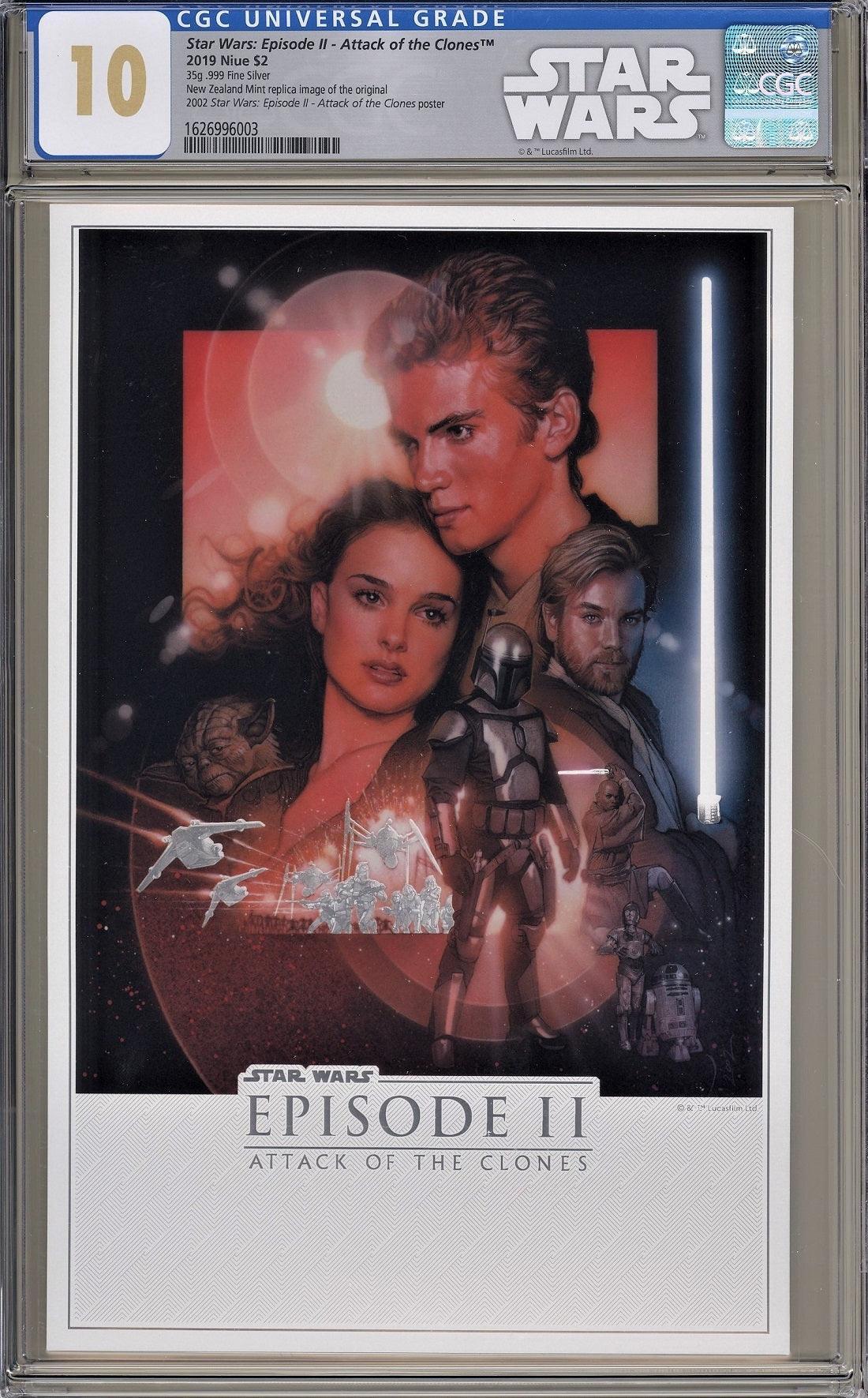 CGC STAR WARS: ATTACK OF THE CLONES - 35g SILVER FOIL (10.0) - Kings Comics