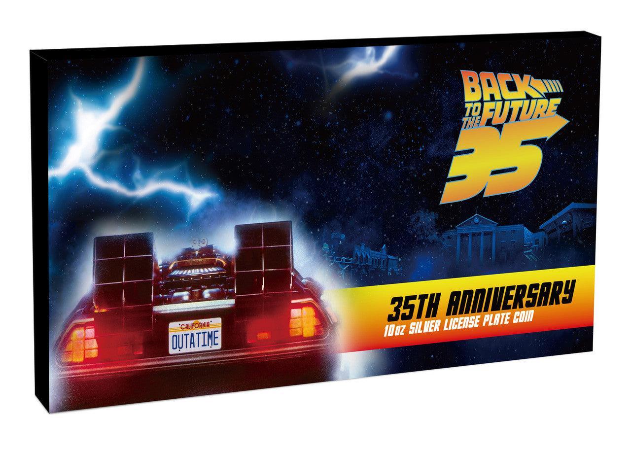 BACK TO THE FUTURE 35TH ANNIVERSARY 2020 10oz SILVER LICENSE PLATE COIN - Kings Comics