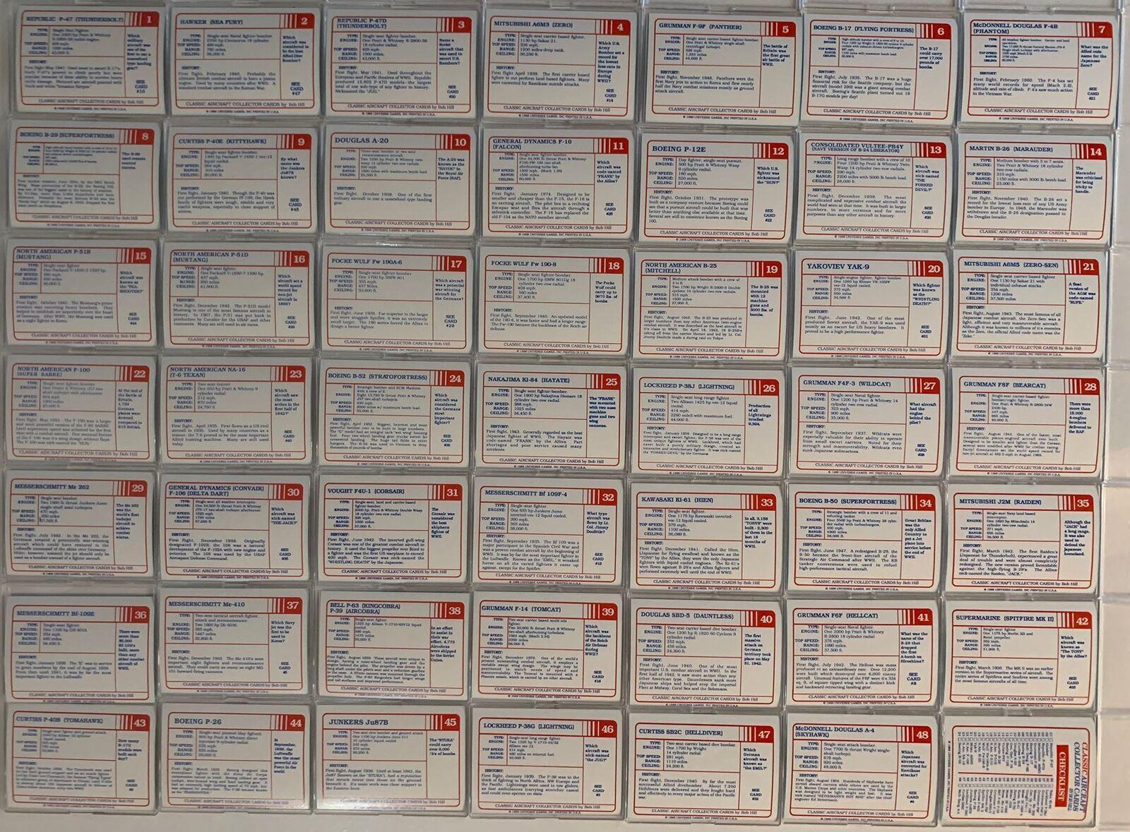 1988 CLASSIC AIRCRAFT WARBIRDS BASE CARD SET AND BINDER BY UNIVERSAL GAMES - Kings Comics