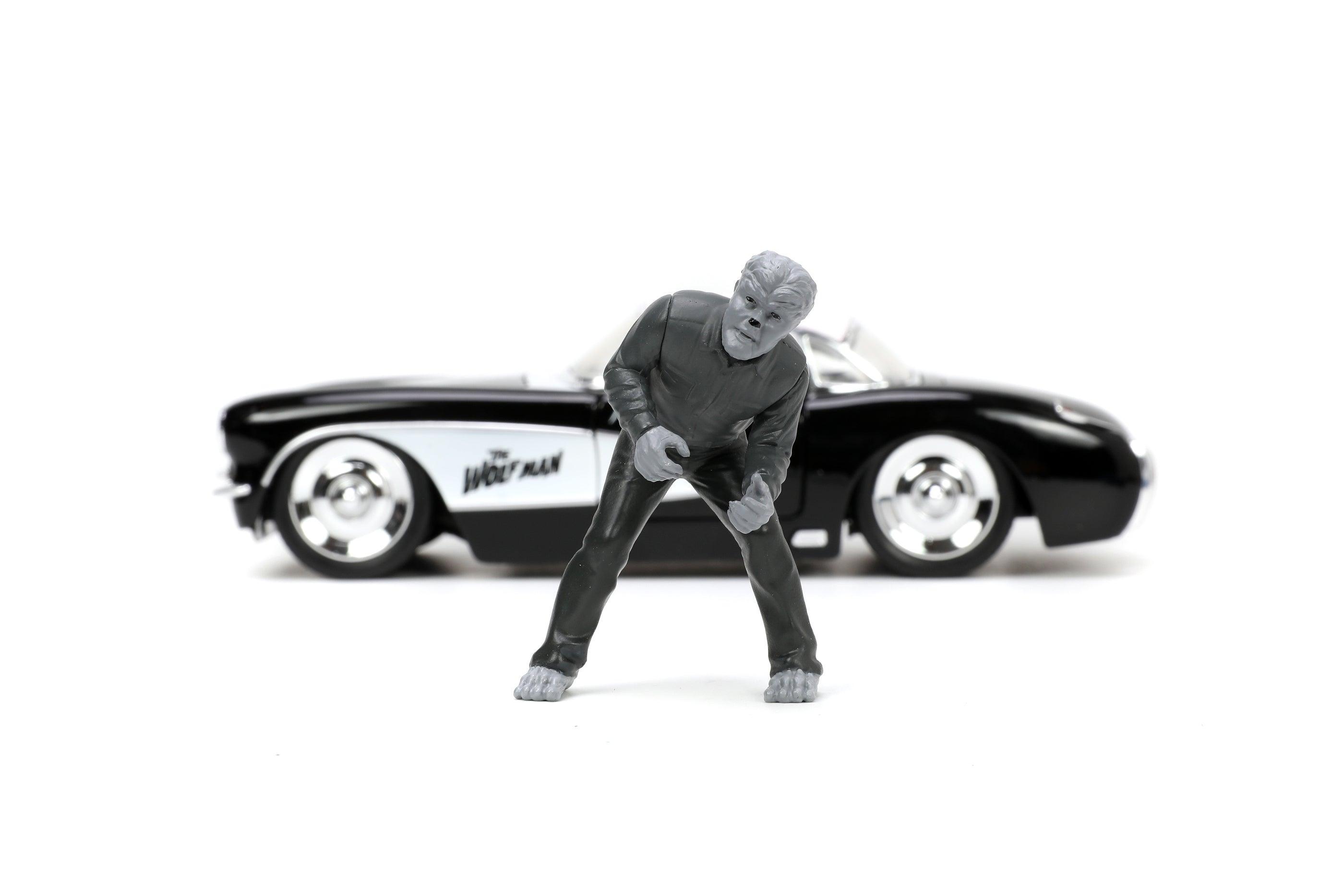 HOLLYWOOD RIDES 1957 CHEVY CORVETTE W/WOLFMAN 1/24 DIE-CAST VEHICLE - Kings Comics