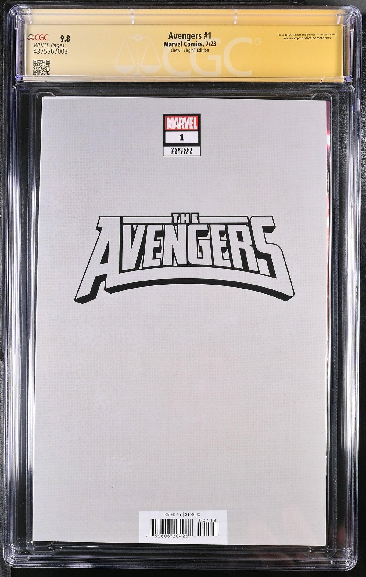 CGC AVENGERS VOL 8 #1 1:50 CHEW "VIRGIN" EDITION (9.8) SIGNATURE SERIES - SIGNED BY DERRICK CHEW - Kings Comics
