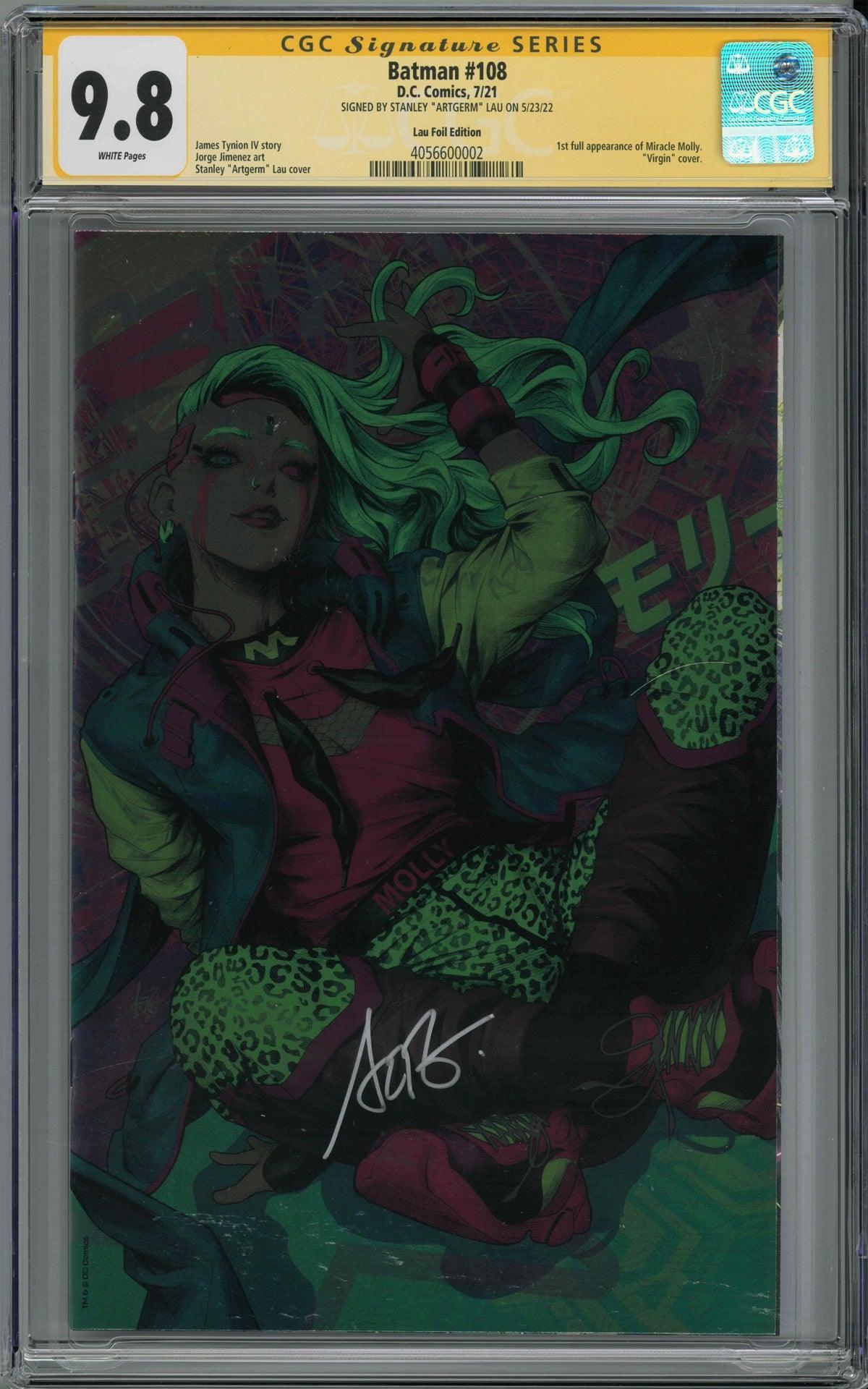 CGC BATMAN VOL 3 #108 LAU FOIL EDITION (9.8) SIGNATURE SERIES - SIGNED BY STANLEY "ARTGERM" LAU - Kings Comics