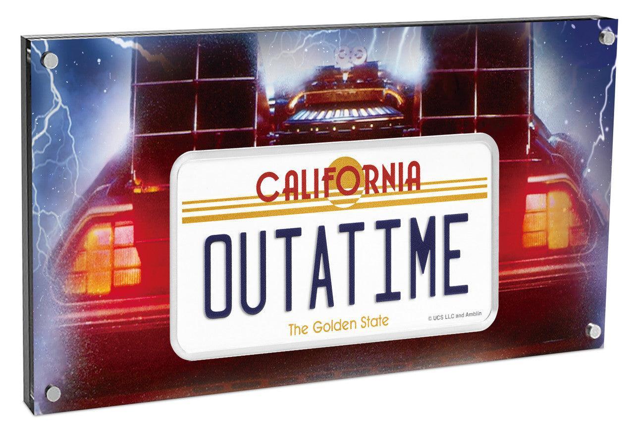 BACK TO THE FUTURE 35TH ANNIVERSARY 2020 10oz SILVER LICENSE PLATE COIN - Kings Comics