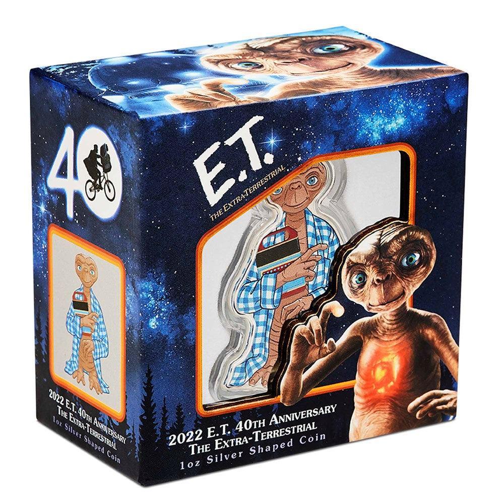 E.T THE EXTRA-TERRESTRIAL 40TH ANNIVERSARY 2022 1oz SILVER SHAPED COLOURED COIN - Kings Comics