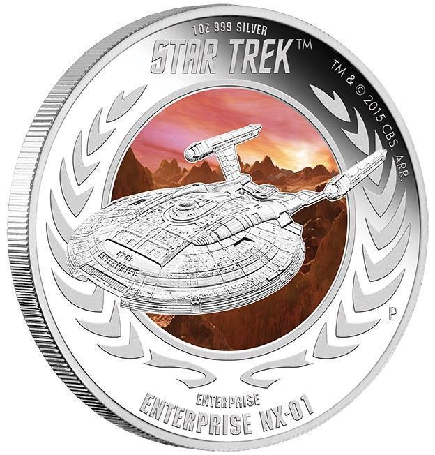 STAR TREK: ENTERPRISE - ENTERPRISE NX-01 2015 1OZ SILVER PROOF COIN - Kings Comics