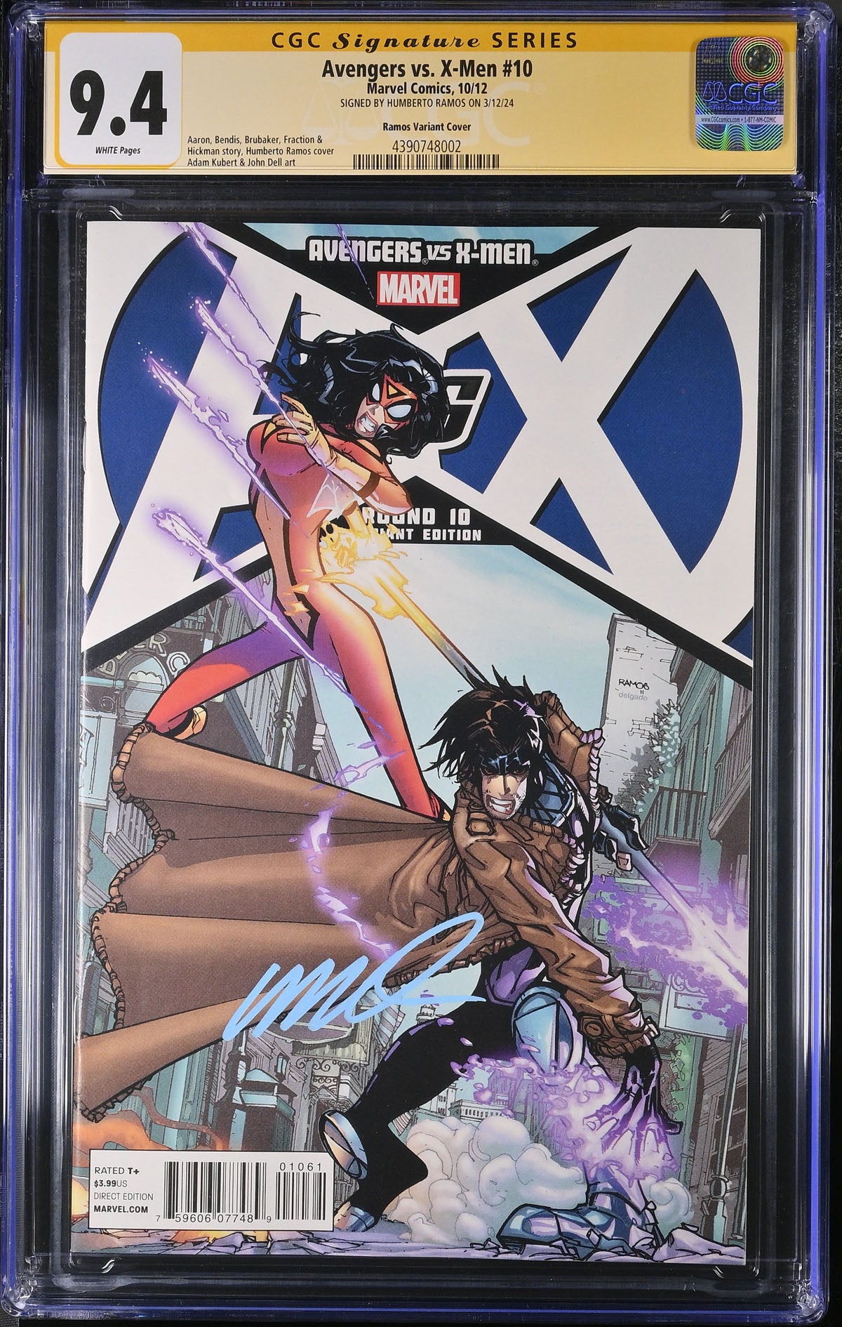 CGC AVENGERS VS X-MEN #10 VARIANT (9.4) SIGNATURE SERIES - SIGNED BY HUMBERTO RAMOS