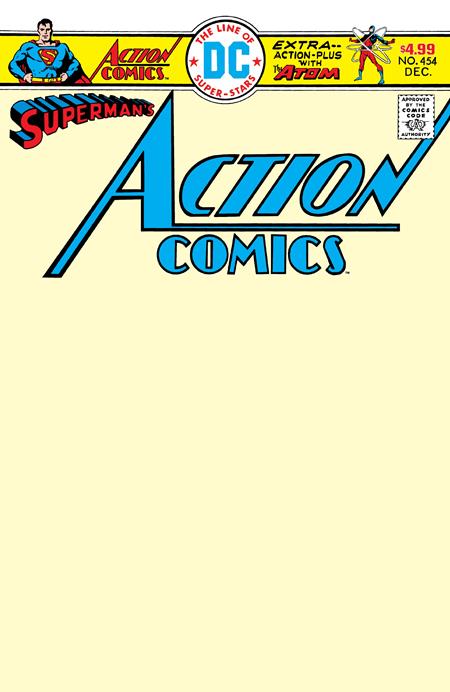 ACTION COMICS (1938) #454 FACSIMILE EDITION (2026) CVR B BLANK CARD STOCK VAR