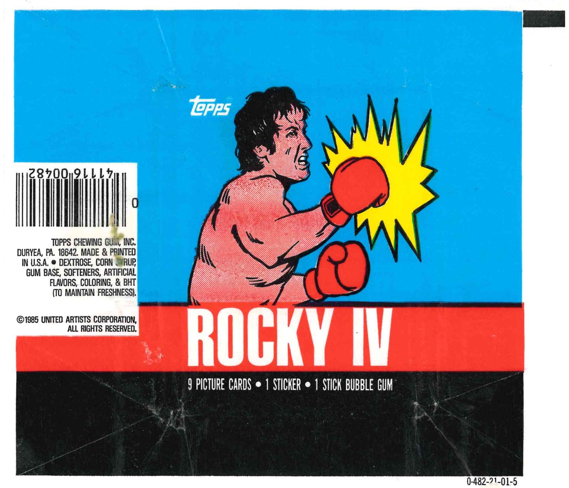 1985 TOPPS ROCKY IV EMPTY WRAPPER - ROCKY