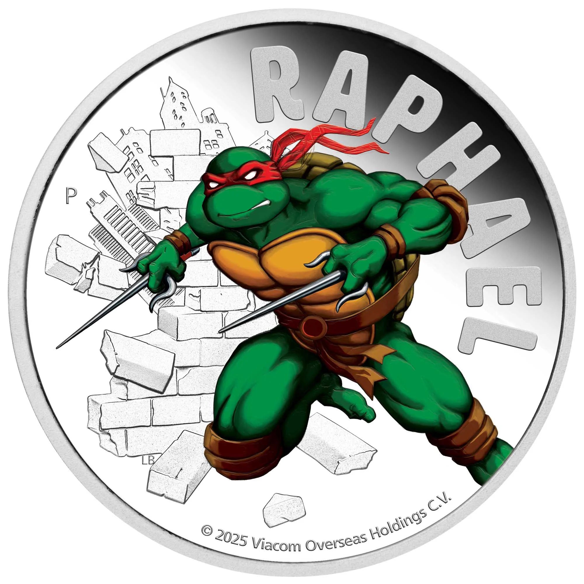 TEENAGE MUTANT NINJS TURTLES - RAPHAEL 2025 1oz SILVER PROOF COLOURED COIN