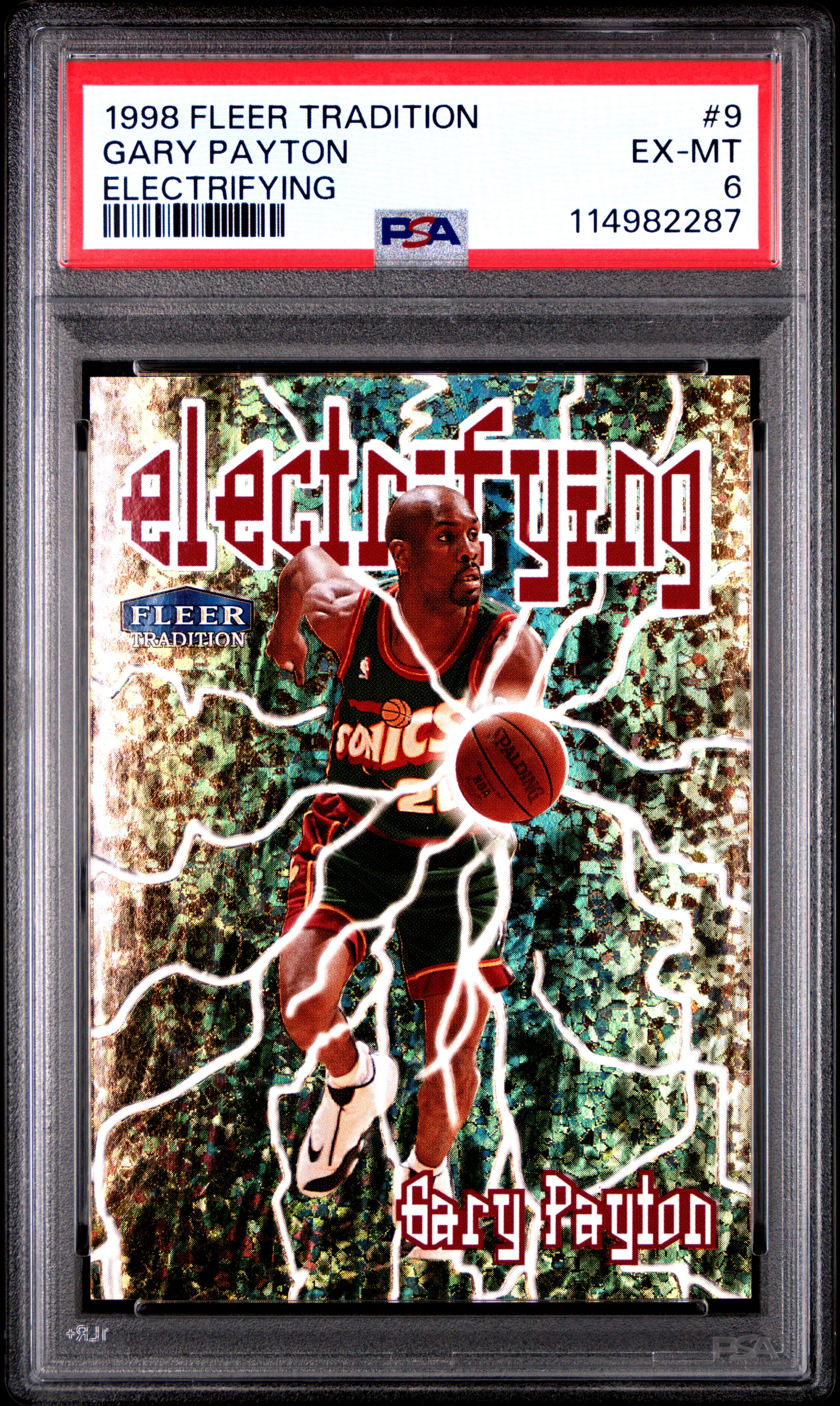 1998 FLEER TRADITION ELECTRIFYING #9 GARY PAYTON PSA 6