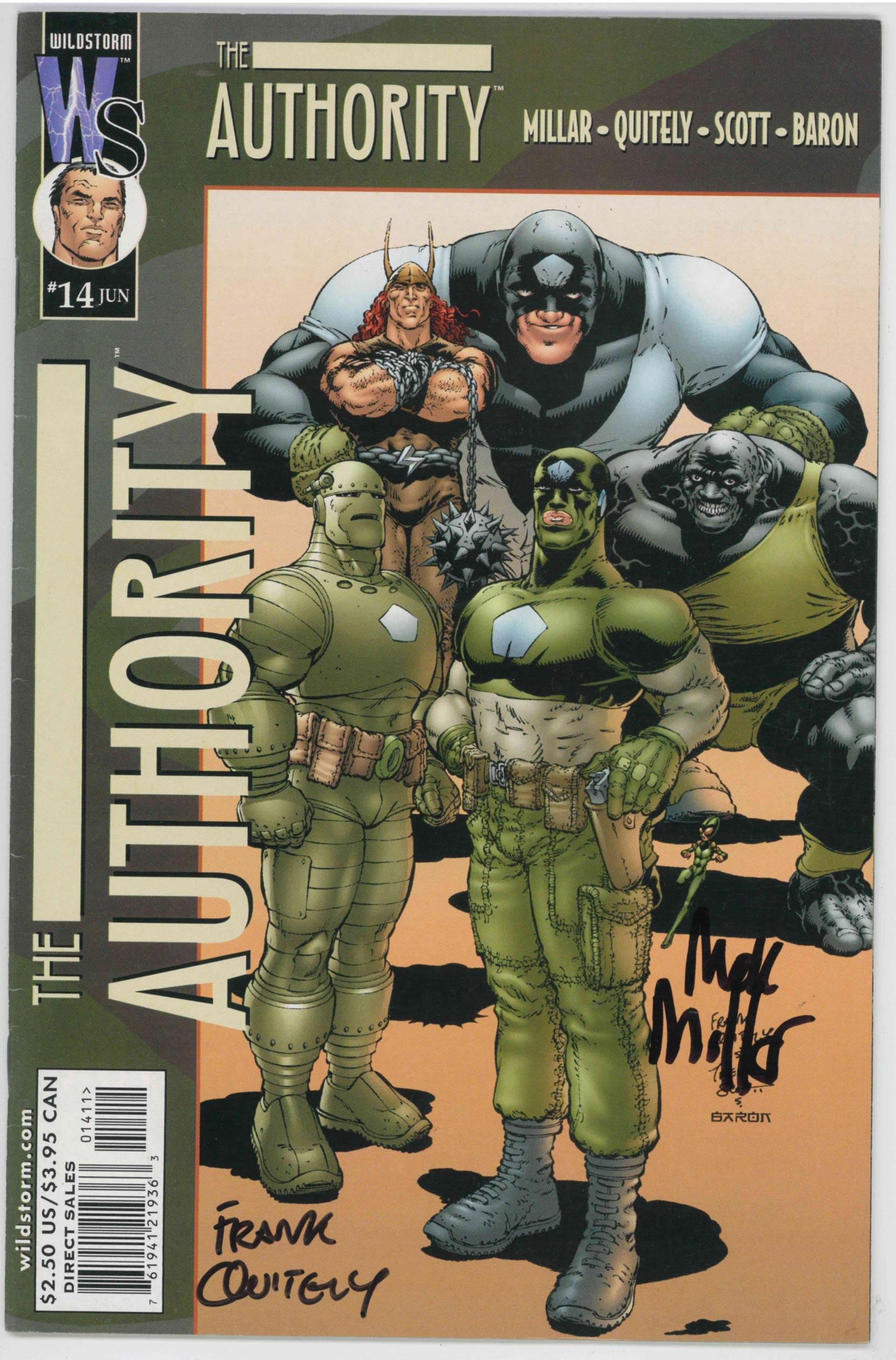 AUTHORITY (2000) #14 - DOUBLE SIGNED BY MARK MILLAR / FRANK QUITELY (FN/VF) - Kings Comics