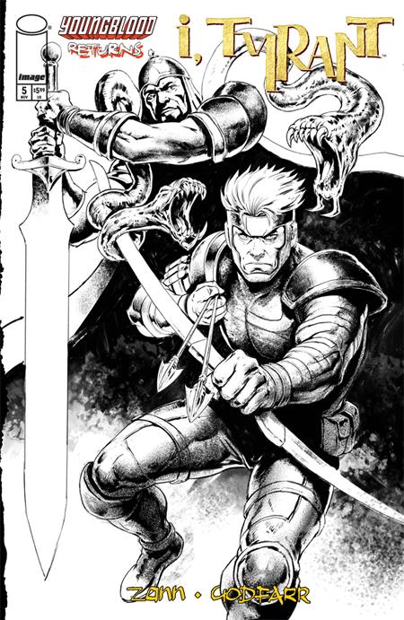 I TYRANT (2025) #5 CVR E GODFARR YOUNGBLOOD B&W TEAM UP VIRGIN VAR