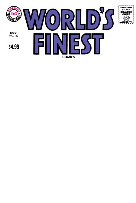 WORLDS FINEST COMICS (1941) #153 FACSIMILE EDITION (2026) CVR B BLANK CARD STOCK VAR