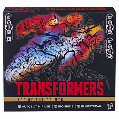 TRANSFORMERS AGE OF THE PRIMES AUTOBOT MIRAGE IRONHIDE AND BLUESTREAK AF