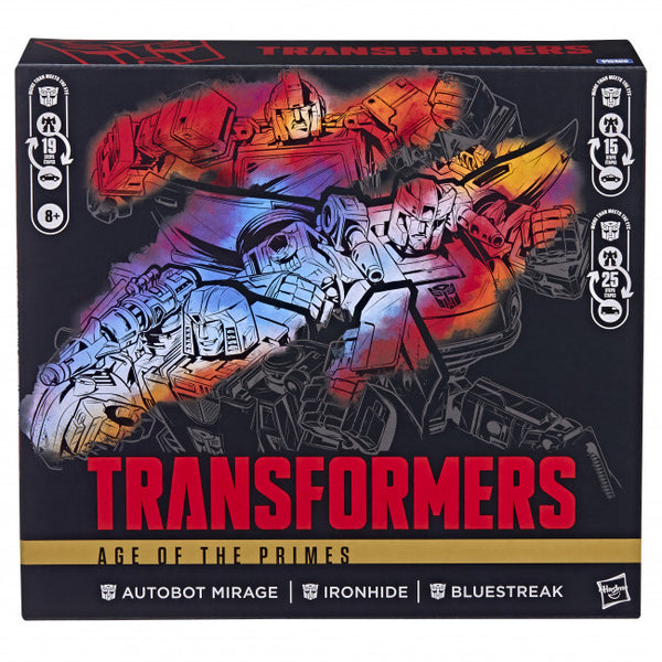 TRANSFORMERS AGE OF THE PRIMES AUTOBOT MIRAGE IRONHIDE AND BLUESTREAK AF