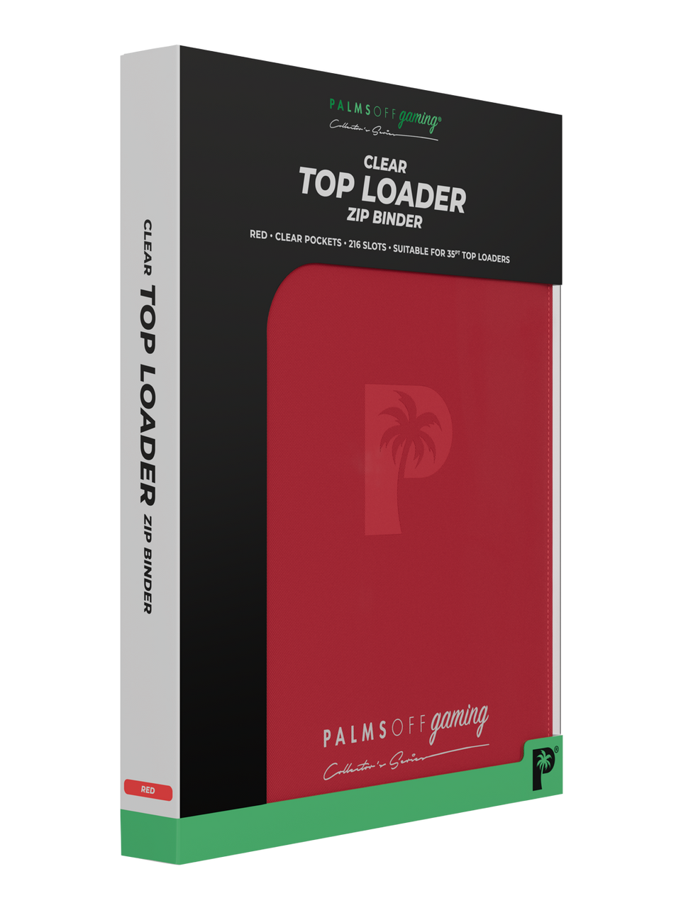 PALMS OFF GAMING COLLECTORS SERIES 9 POCKET RED ZIP TOP LOADER BINDER