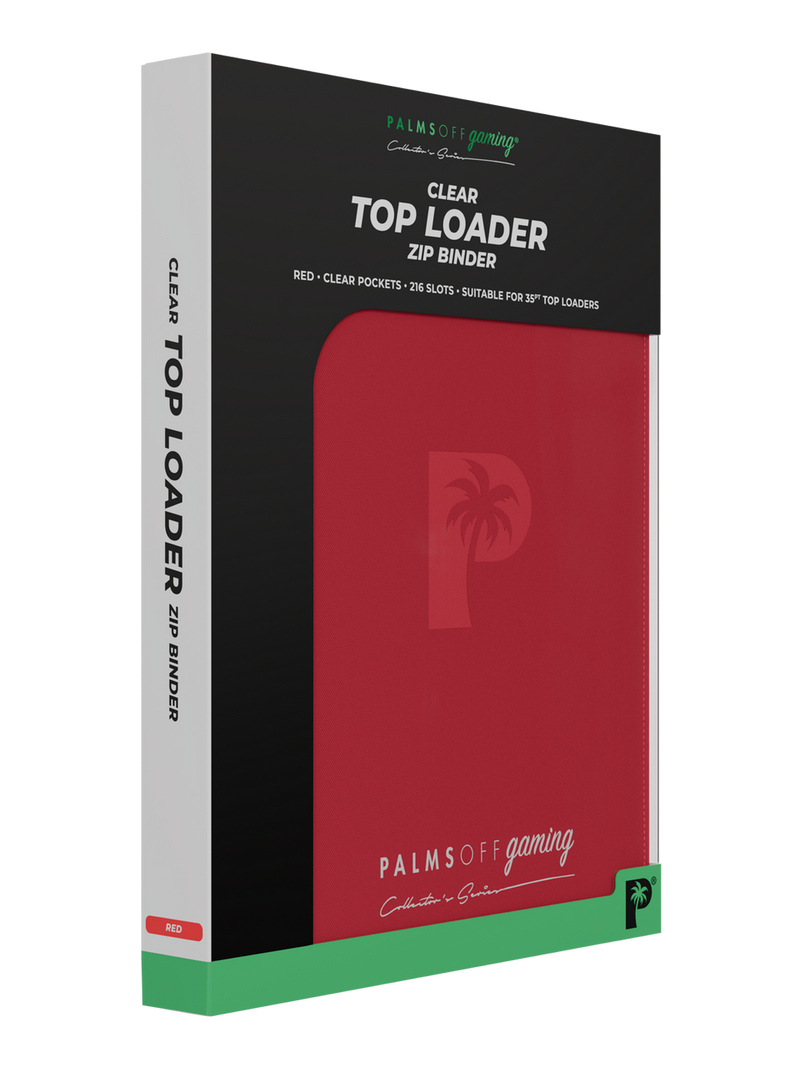 PALMS OFF GAMING COLLECTORS SERIES 9 POCKET RED ZIP TOP LOADER BINDER