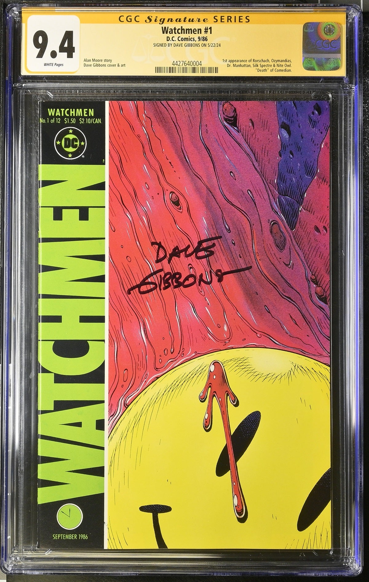 CGC WATCHMEN #1 (9.4) SIGNATURE SERIES - SIGNED BY DAVE GIBBONS