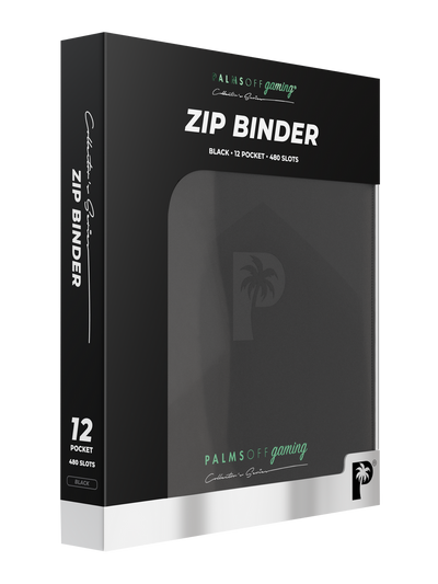 PALMS OFF GAMING COLLECTORS SERIES 12 POCKET BLACK ZIP TRADING CARD BINDER