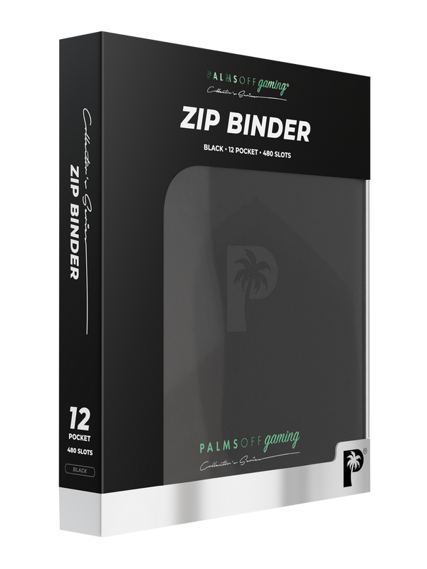 PALMS OFF GAMING COLLECTORS SERIES 12 POCKET BLACK ZIP TRADING CARD BINDER