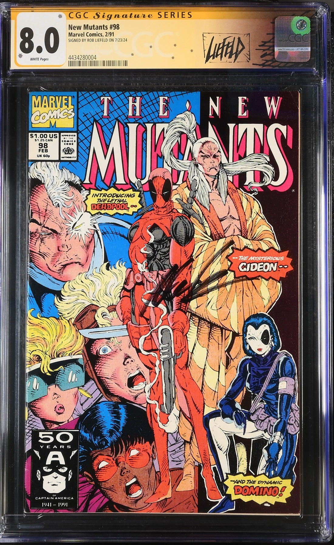 CGC NEW MUTANTS #98 (8.0) SIGNATURE SERIES - SIGNED BY ROB LIEFELD