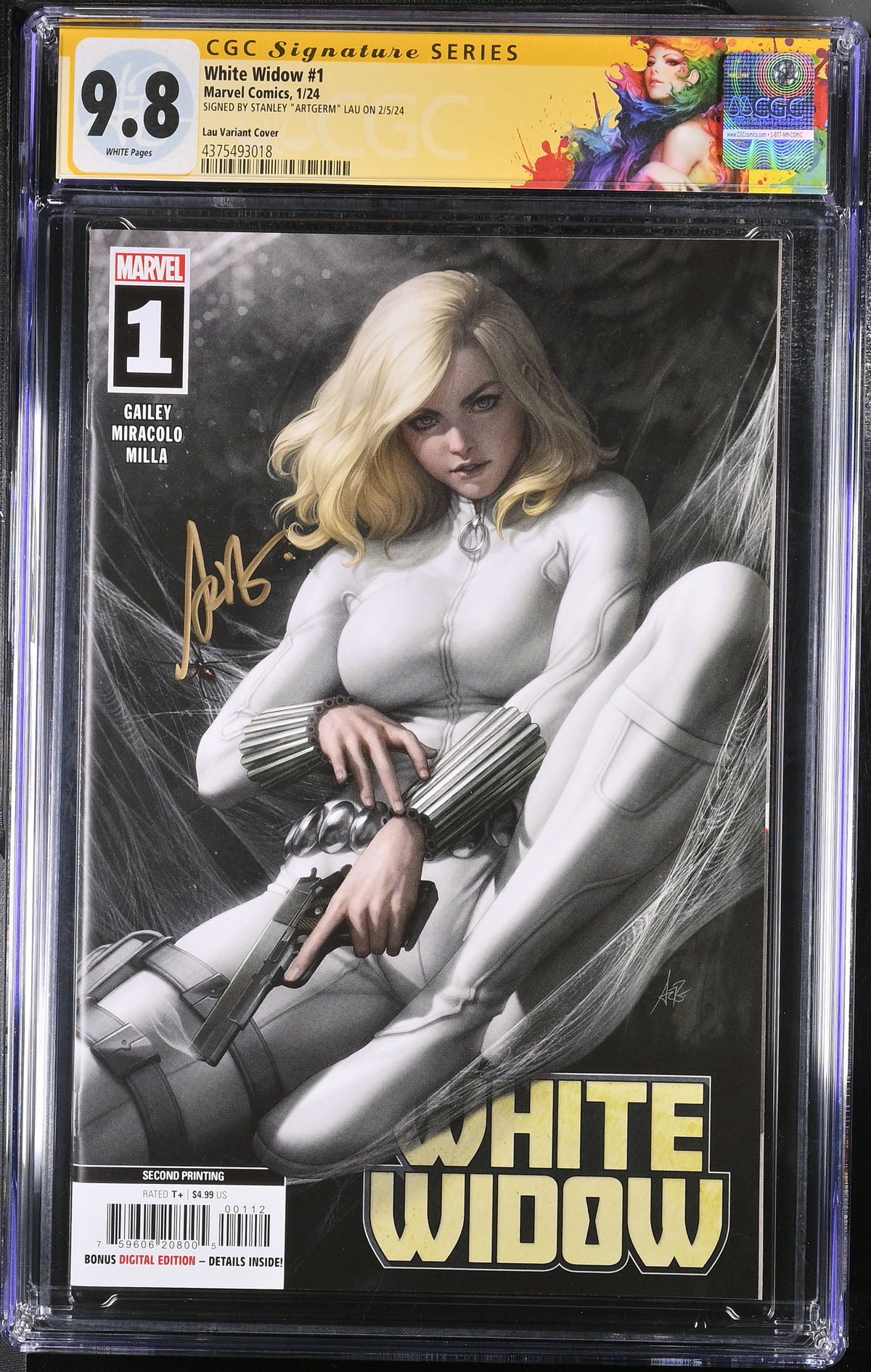 CGC WHITE WIDOW #1 2ND PRINT LAU VARIANT (9.8) SIGNATURE SERIES - SIGNED BY STANLEY "ARTGERM"