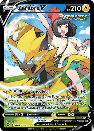 POKEMON TCG: SWORD AND SHIELD 12 ZERAORA V TG 16/30 ULTRA RARE