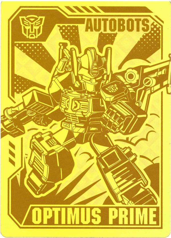 BLOKEES TRANSFORMERS DEFENDER VERSION 1 OPTIMUS PRIME RARE GOLD COLLECTOR CARD