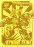 BLOKEES TRANSFORMERS DEFENDER VERSION 1 OPTIMUS PRIME RARE GOLD COLLECTOR CARD