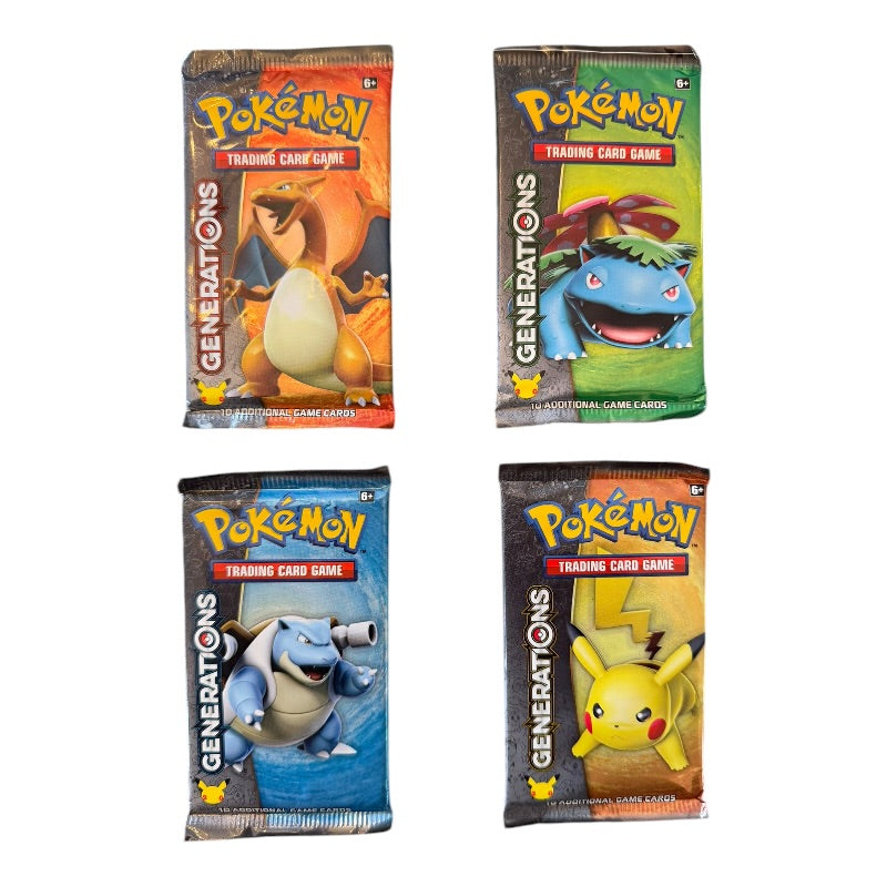 POKEMON TCG: GENERATIONS 20TH ANNIVERSARY BOOSTER PACKS SEALED ART SET OF 4