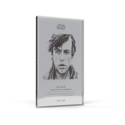 STAR WARS SKETCH ART - LUKE SKYWALKER 5g SILVER COLLECTIBLE FOIL