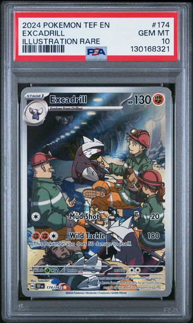 2024 POKEMON TEF EN #174 EXCADRILL ILLUSTRATION RARE PSA 10