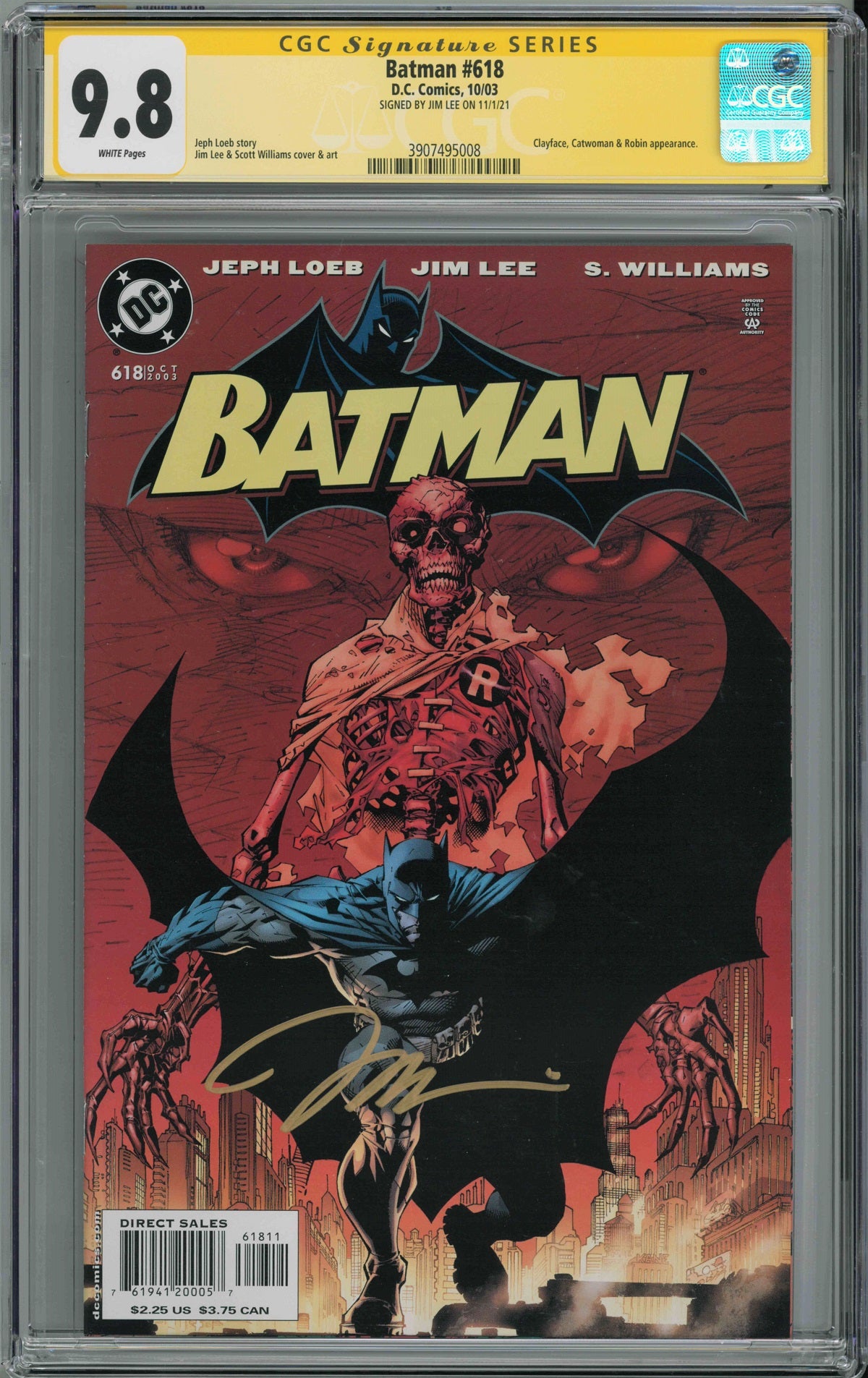 CGC BATMAN #618 (9.8) SIGNATURE SERIES - SIGNED BY JIM LEE