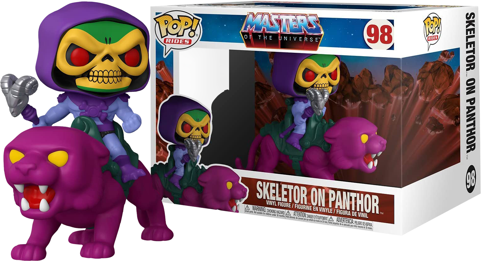 POP RIDE MASTERS OF THE UNIVERSE SKELETOR ON PANTHOR VINYL FIG – Kings ...