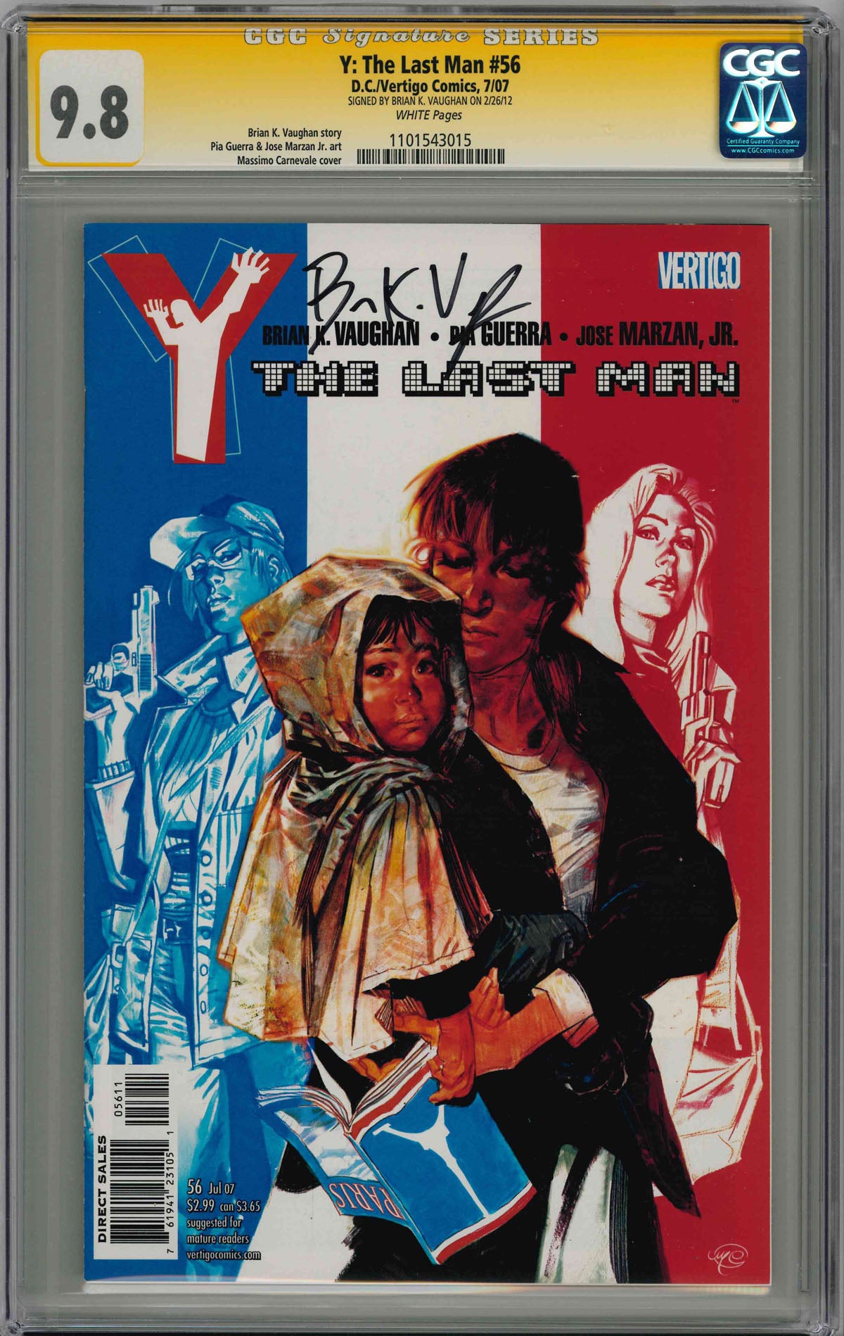 CGC Y: THE LAST MAN (2002) #56 (9.8) SIGNATURE SERIES - SIGNED BY BRIAN K VAUGHAN