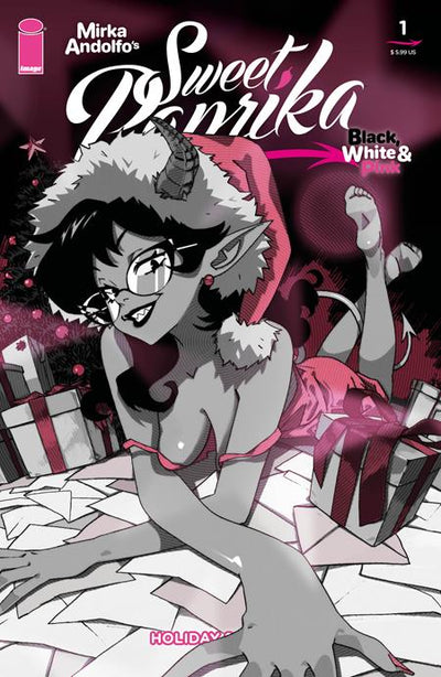 MIRKA ANDOLFOS SWEET PAPRIKA BLACK WHITE & PINK HOLIDAY SPECIAL (2025) #1 (ONE SHOT) CVR C VINCENZO PUGLIA