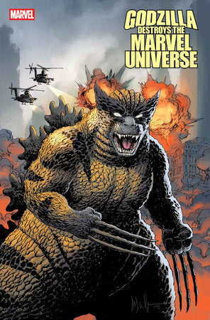 GODZILLA DESTROYS THE MARVEL UNIVERSE (2025) #4 DAVE WACHTER MARVELZED WOLVERINE-ZILLA VAR