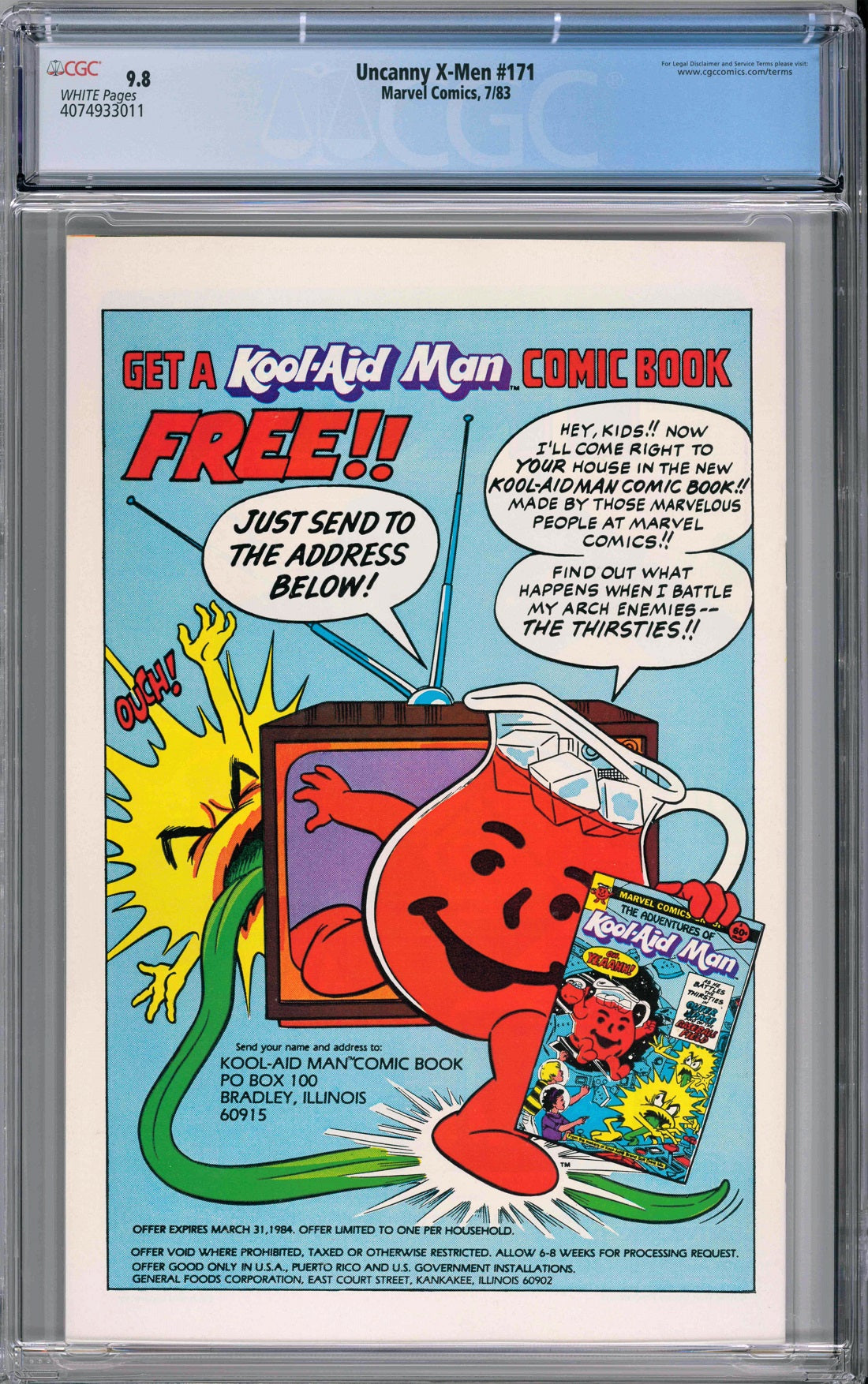 CGC UNCANNY X-MEN (1963) #171 NEWSSTAND EDITION (9.8) - RARE