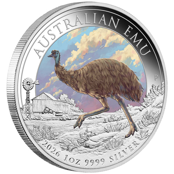 AUSTRALIAN EMU 2026 1oz SILVER COLOURED COIN