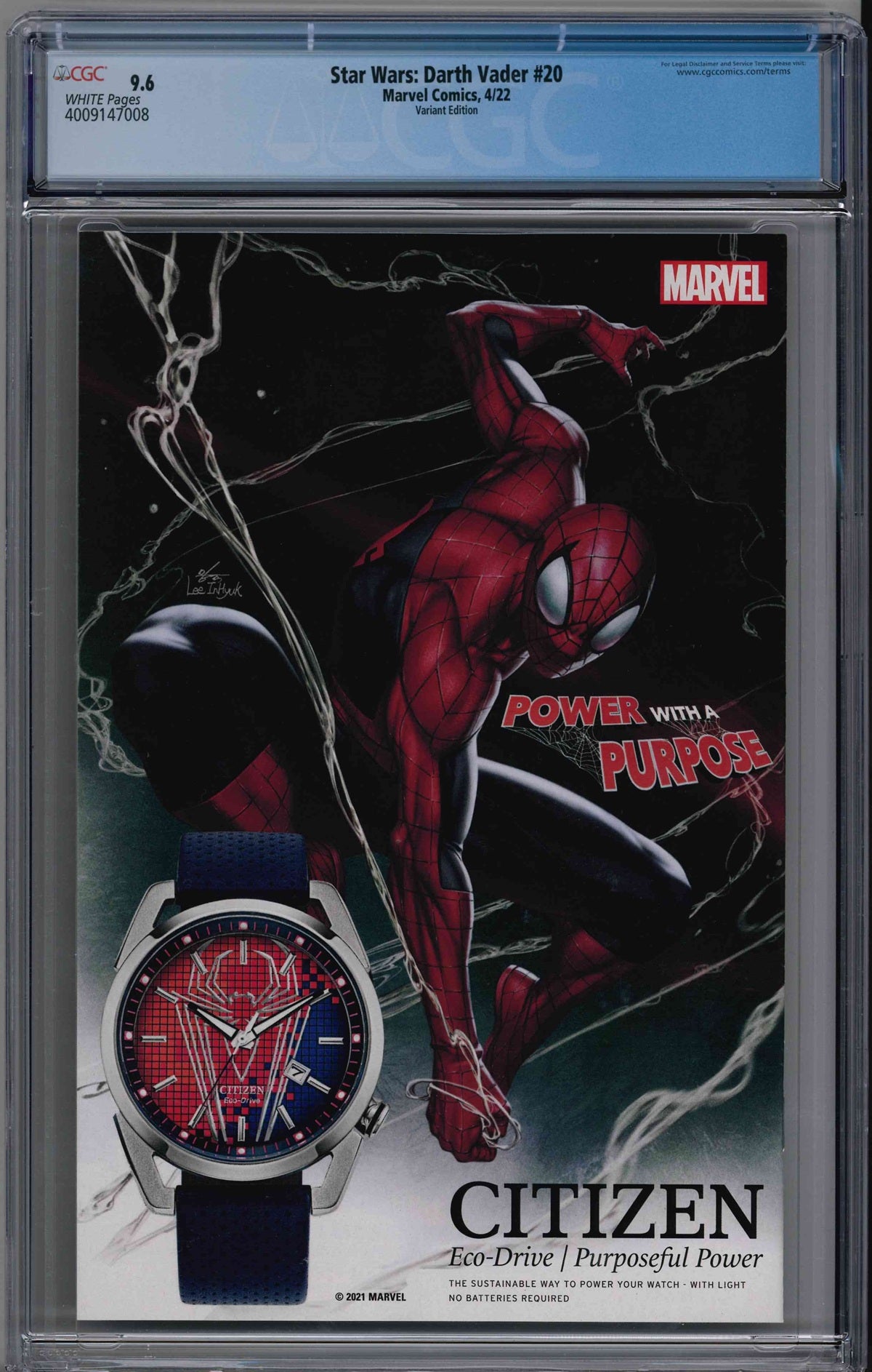 CGC STAR WARS: DARTH VADER #20 VARIENT EDITION (9.6)