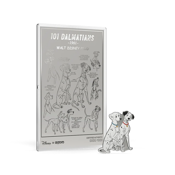 DISNEY 101 DALMATIANS 1/2oz SILVER COIN + 5g SILVER FOIL COLLECTIBLE SET