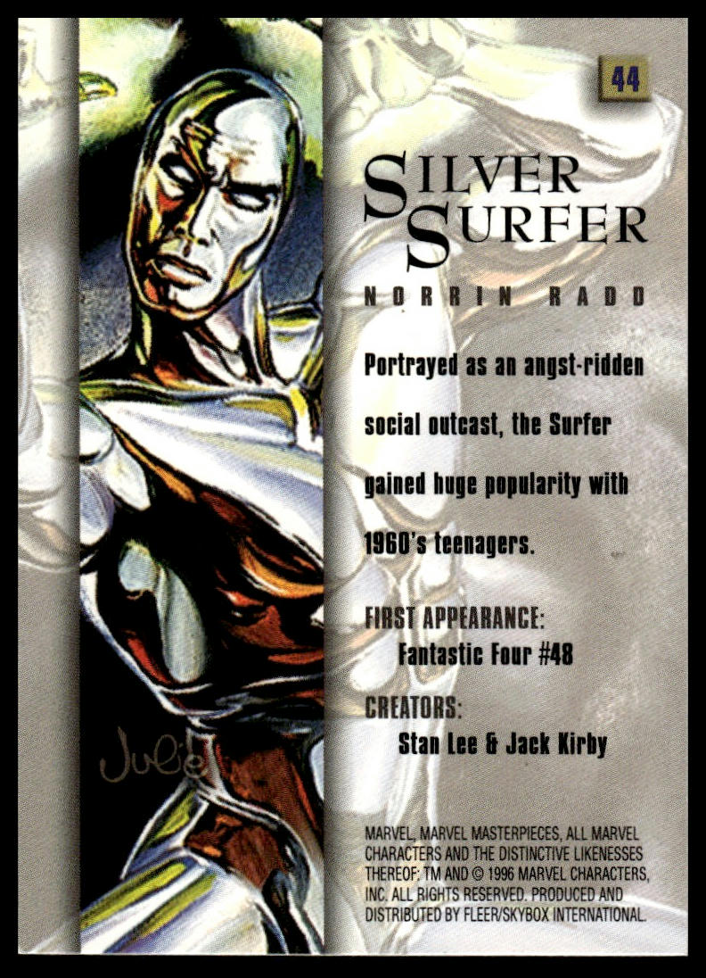 1996 FLEER SKYBOX MARVEL MASTERPIECES #44 SILVER SURFER